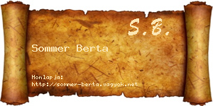 Sommer Berta névjegykártya